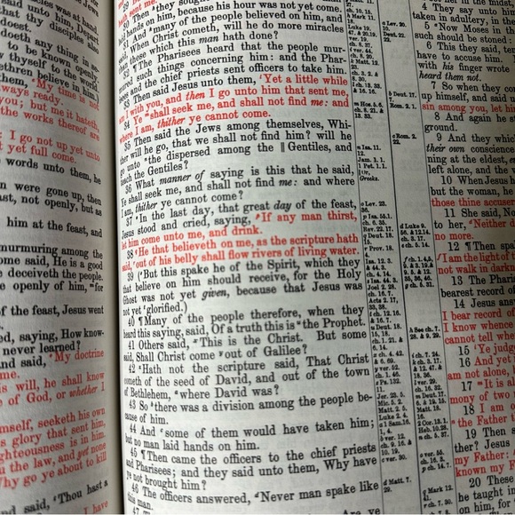 Decorative Holy Bible with Colorful Border 1971 Large Green Gold Font Red Letter - Picture 4 of 15